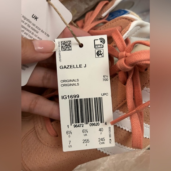 NWT adidas Gazelle J - Wonder Clay (Kids) - Picture 10 of 11